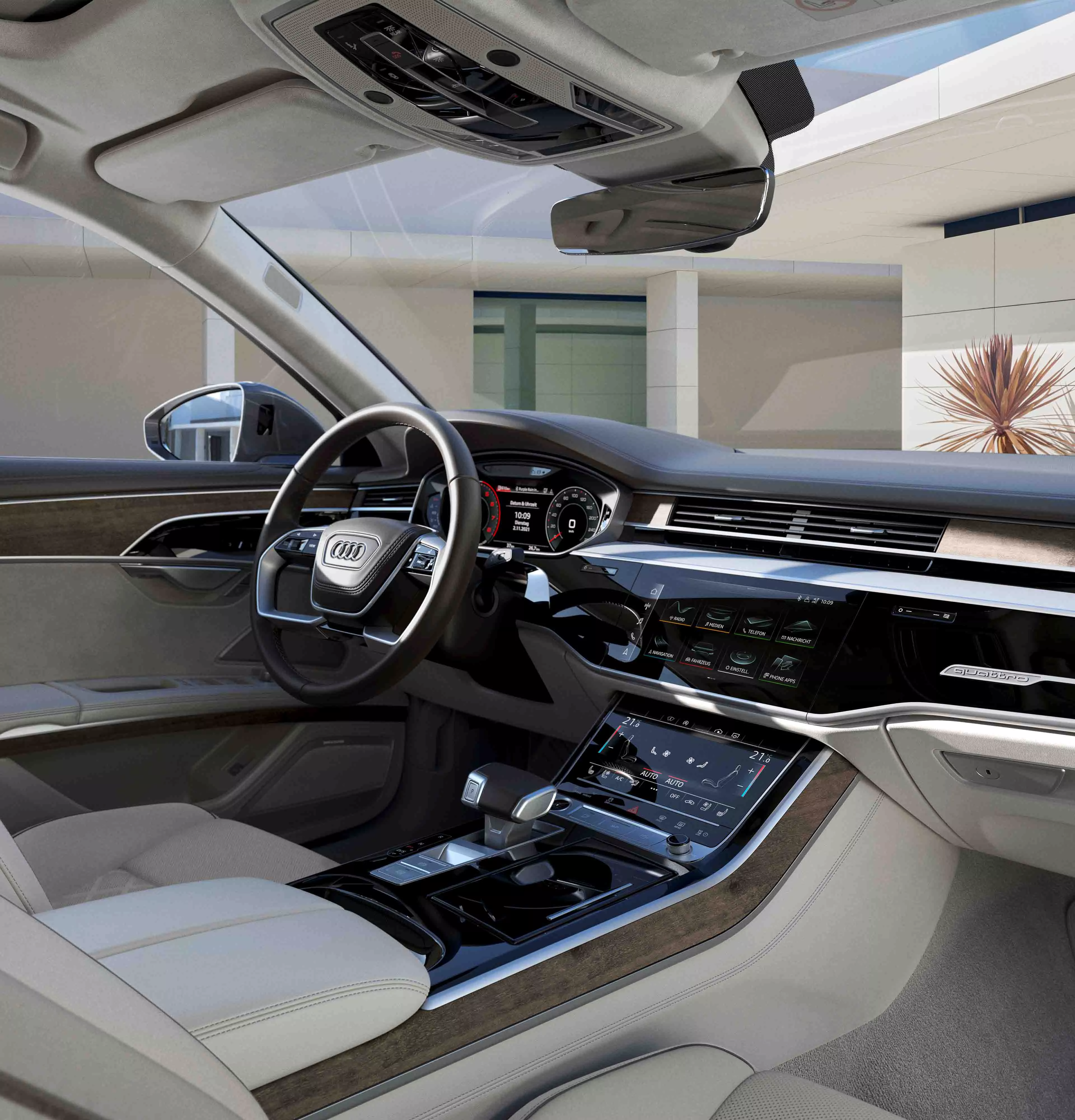 Inside view of the Audi A8